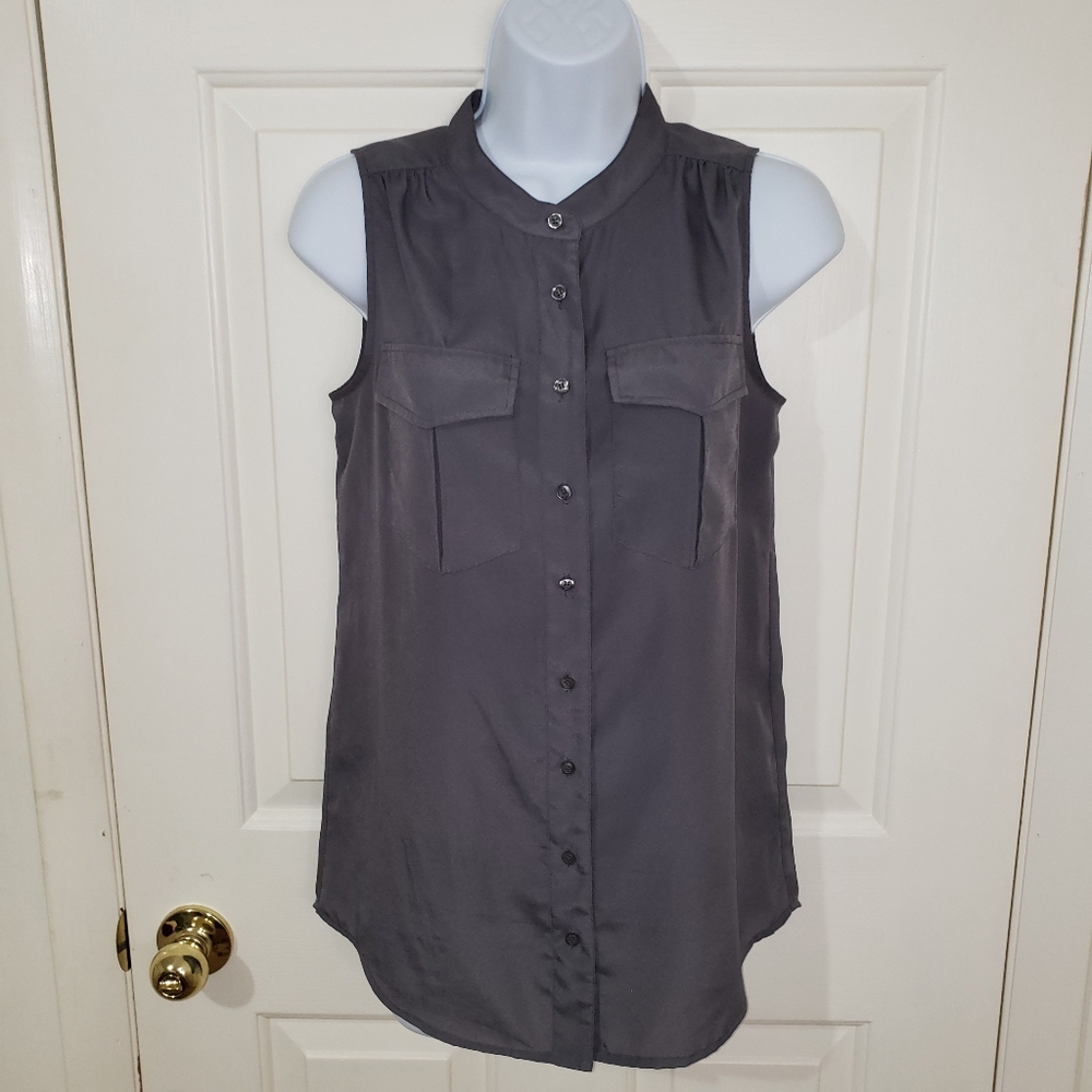 J Crew Blouse Sleeveless Gray 0